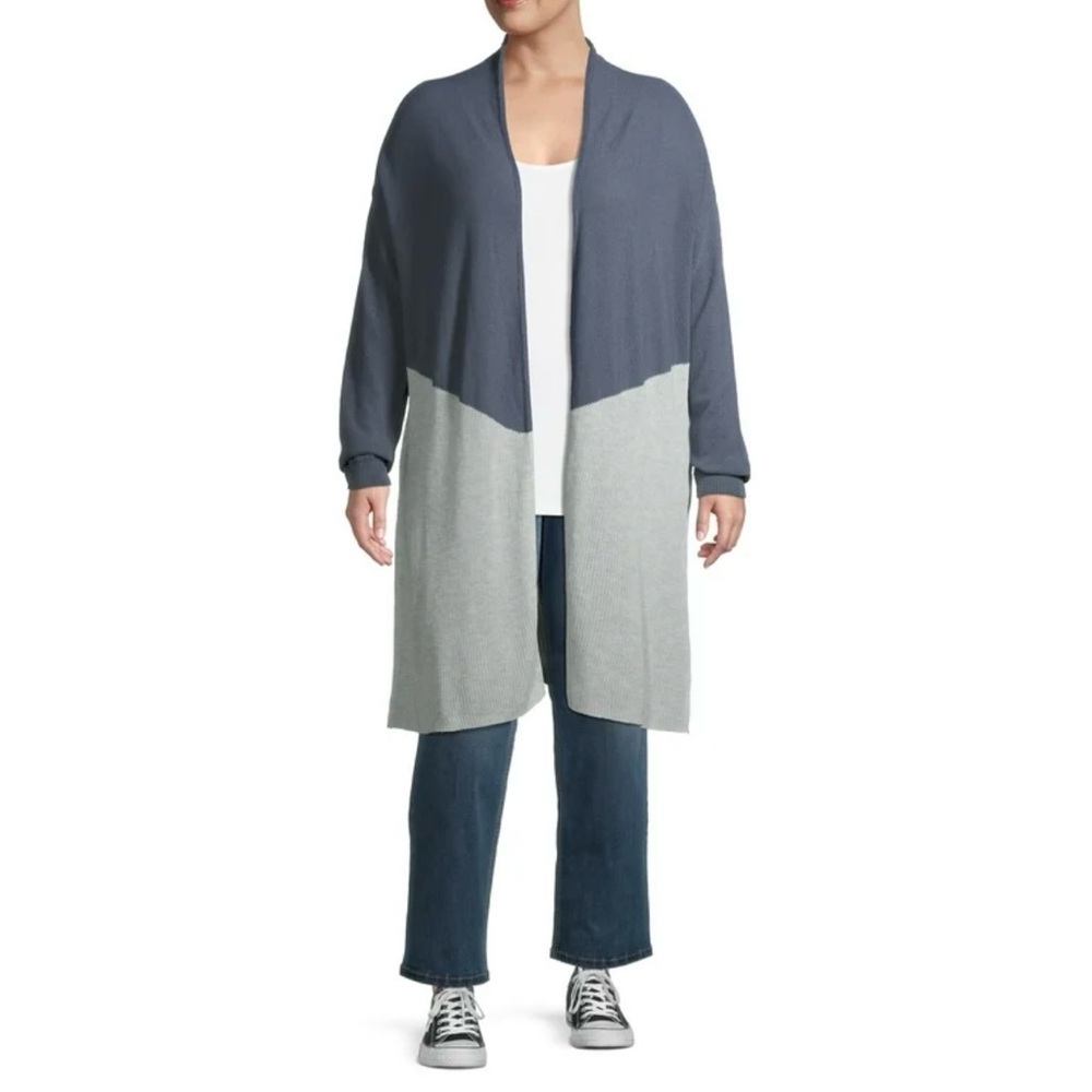 Two Tone Terra & Sky Cardigan Size 4X